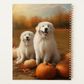 Grote Pyreneeën Puppy Herfst Delight Pompoen Planner (Achterkant)