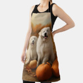 Grote Pyreneeën Puppy Herfst Delight Pompoen Schort (Insitu)