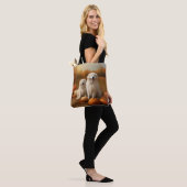 Grote Pyreneeën Puppy Herfst Delight Pompoen Tote Bag (Op model)