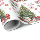 Grote Pyreneeën Puppy Mand Kerstboom Cadeaupapier (Rol Hoek)