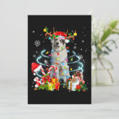 Grote Pyreneeën Reindeer Kerstbomen Lampjes Paja Kaart (Staand voorkant)