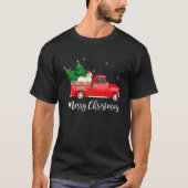 Grote Pyreneeën Riding Red Truck Kerstmis T-shirt (Voorkant)
