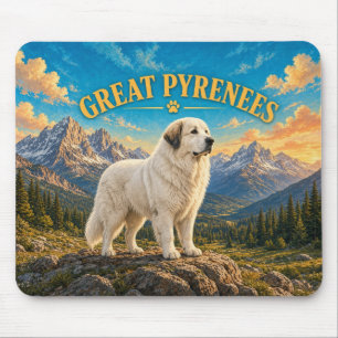 Grote Pyreneeën, Rocky Mountains Vintage Waterverf Muismat