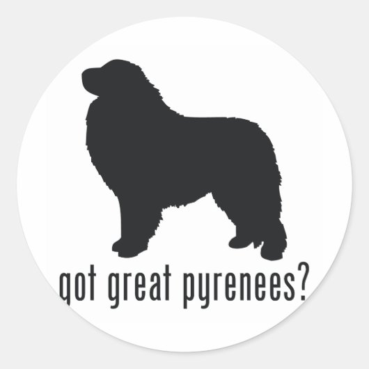Grote Pyreneeën Ronde Sticker (Voorkant)
