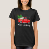Grote Pyreneeën Rood Vrachtwagen Kerstmis Dmas Dog T-shirt (Voorkant)