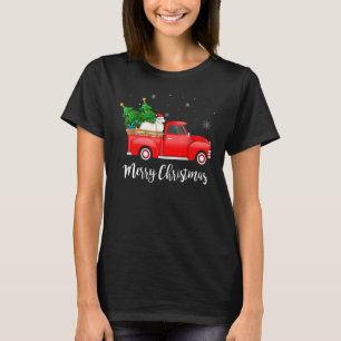 Grote Pyreneeën Rood Vrachtwagen Kerstmis Dmas Dog T-shirt