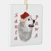 Grote Pyreneeën Santa Paws Keramisch Ornament (Rechts)