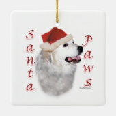 Grote Pyreneeën Santa Paws Keramisch Ornament (Achterkant)