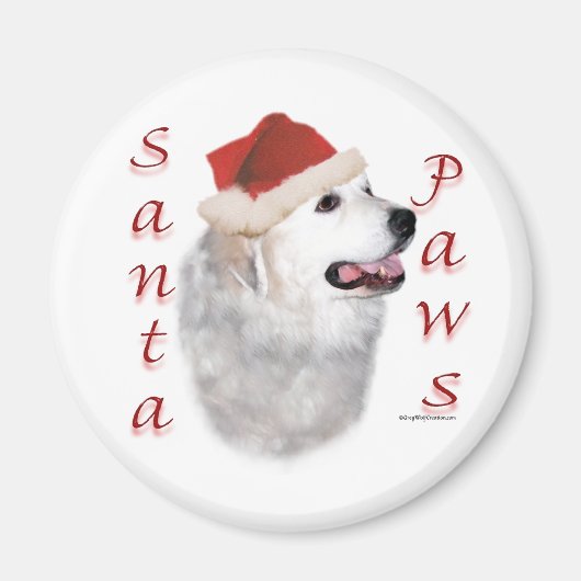 Grote Pyreneeën Santa Paws Magneet (Voorkant)