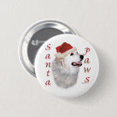 Grote Pyreneeën Santa Paws Ronde Button 5,7 Cm (Voorkant /achterkant)