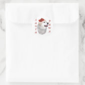 Grote Pyreneeën Santa Paws Ronde Sticker (Tas)