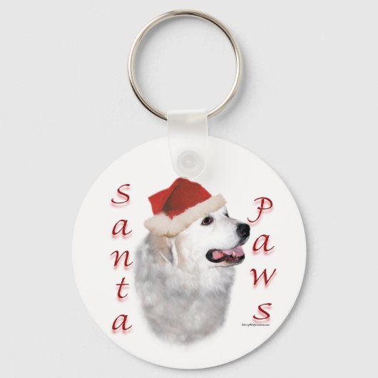 Grote Pyreneeën Santa Paws Sleutelhanger (Voorkant)