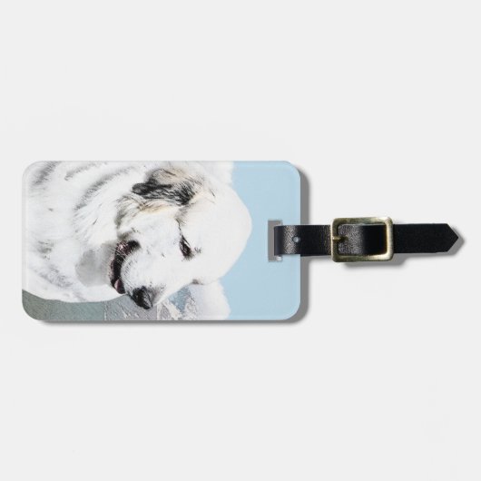 Grote Pyreneeën schilderen - Oorspronkelijke honde Bagagelabel (Voorkant horizontaal)