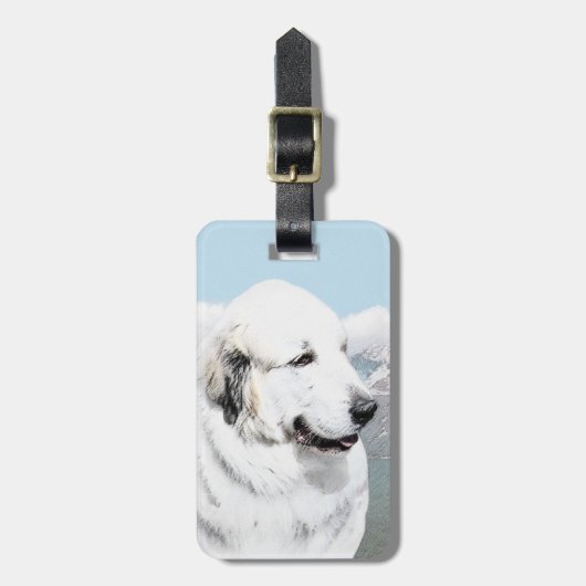 Grote Pyreneeën schilderen - Oorspronkelijke honde Bagagelabel (Voorkant verticaal)