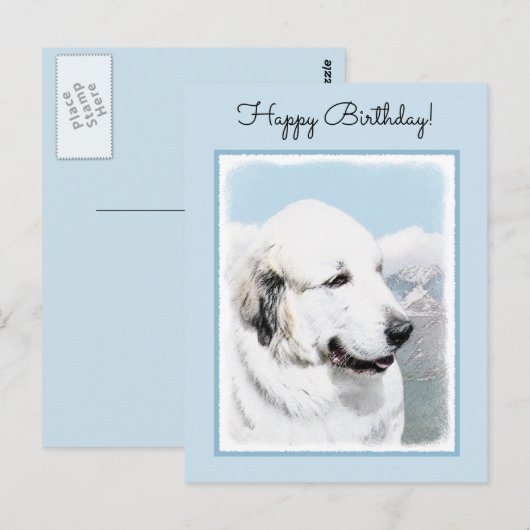 Grote Pyreneeën schilderen - Oorspronkelijke honde Briefkaart (Voorkant / Achterkant)