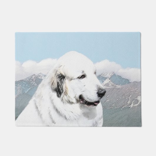 Grote Pyreneeën schilderen - Oorspronkelijke honde Deurmat (Voorkant)