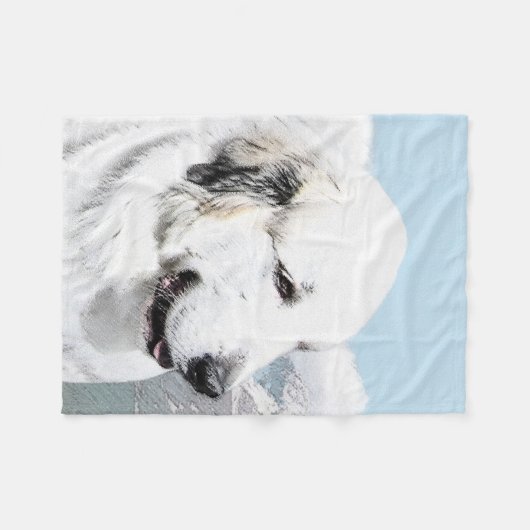 Grote Pyreneeën schilderen - Oorspronkelijke honde Fleece Deken (Voorkant (Horizontaal))