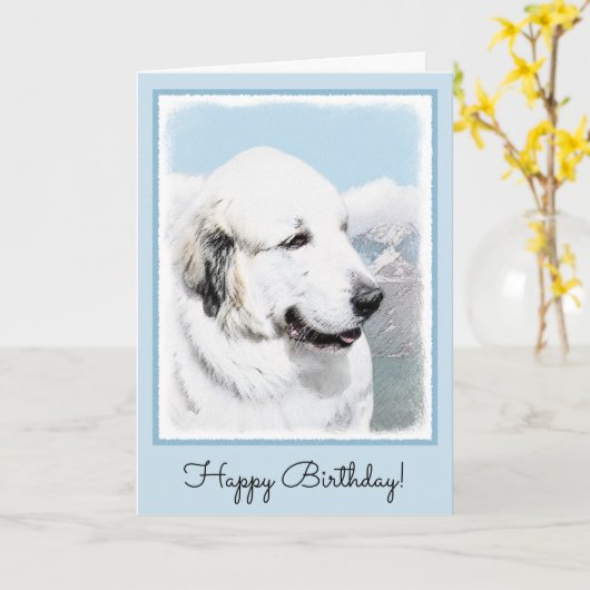 Grote Pyreneeën schilderen - Oorspronkelijke honde Kaart (Gele Bloem)