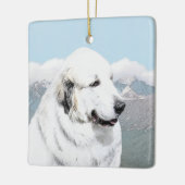 Grote Pyreneeën schilderen - Oorspronkelijke honde Keramisch Ornament (Links)
