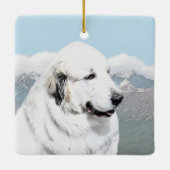 Grote Pyreneeën schilderen - Oorspronkelijke honde Keramisch Ornament (Achterkant)