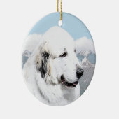 Grote Pyreneeën schilderen - Oorspronkelijke honde Keramisch Ornament (Rechts)