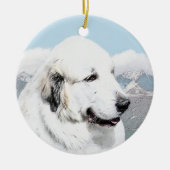 Grote Pyreneeën schilderen - Oorspronkelijke honde Keramisch Ornament (Voorkant)