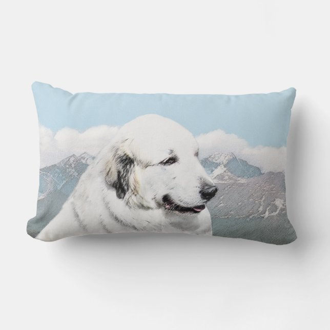 Grote Pyreneeën schilderen - Oorspronkelijke honde Kussen (Voorkant)