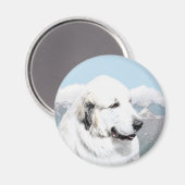Grote Pyreneeën schilderen - Oorspronkelijke honde Magneet (Voorkant / Achterkant)