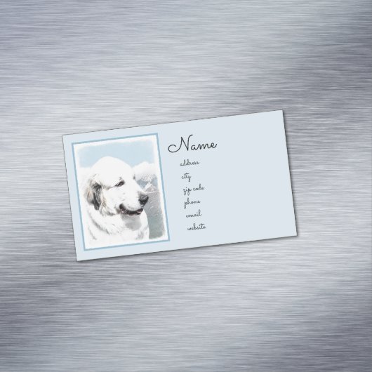 Grote Pyreneeën schilderen - Oorspronkelijke honde Magnetisch Visitekaartje (Voorbeeld)