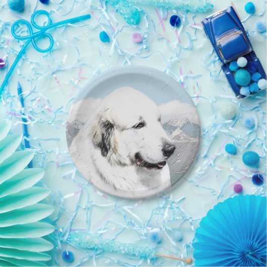 Grote Pyreneeën schilderen - Oorspronkelijke honde Papieren Bordje (Feest)