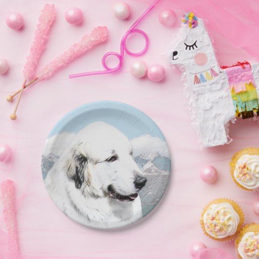 Grote Pyreneeën schilderen - Oorspronkelijke honde Papieren Bordje (Feest)