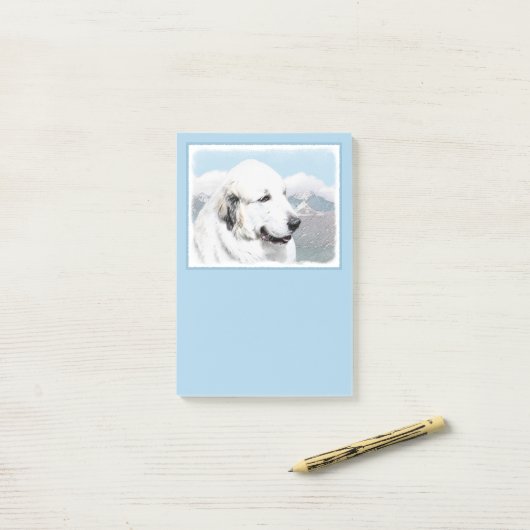 Grote Pyreneeën schilderen - Oorspronkelijke honde Post-it® Notes (Op bureau)