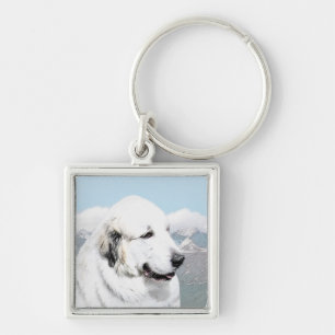 Grote Pyreneeën schilderen - Oorspronkelijke honde Sleutelhanger