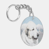 Grote Pyreneeën schilderen - Oorspronkelijke honde Sleutelhanger (Voorkant Links)