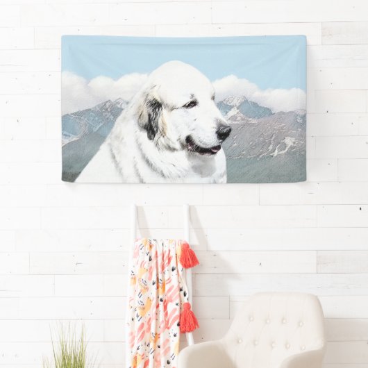 Grote Pyreneeën schilderen - Oorspronkelijke honde Spandoek (Insitu)