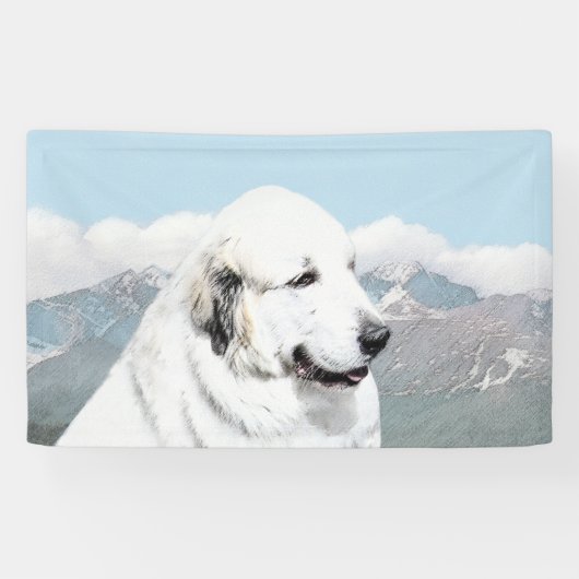 Grote Pyreneeën schilderen - Oorspronkelijke honde Spandoek (Horizontaal)