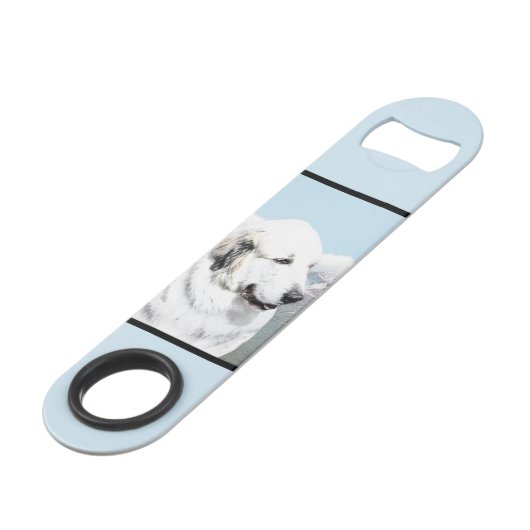 Grote Pyreneeën schilderen - Oorspronkelijke honde Speed Flessenopener (Voorkant Gekanteld)
