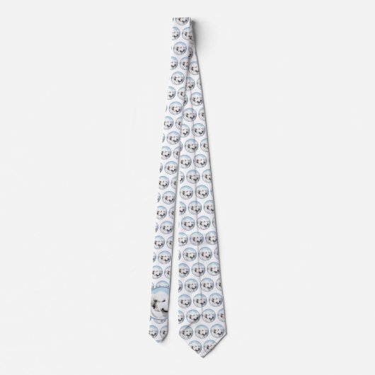 Grote Pyreneeën schilderen - Oorspronkelijke honde Stropdas (Achterkant)