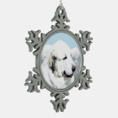 Grote Pyreneeën schilderen - Oorspronkelijke honde Tin Sneeuwvlok Ornament (Links)