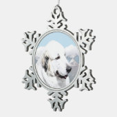 Grote Pyreneeën schilderen - Oorspronkelijke honde Tin Sneeuwvlok Ornament (Rechts)