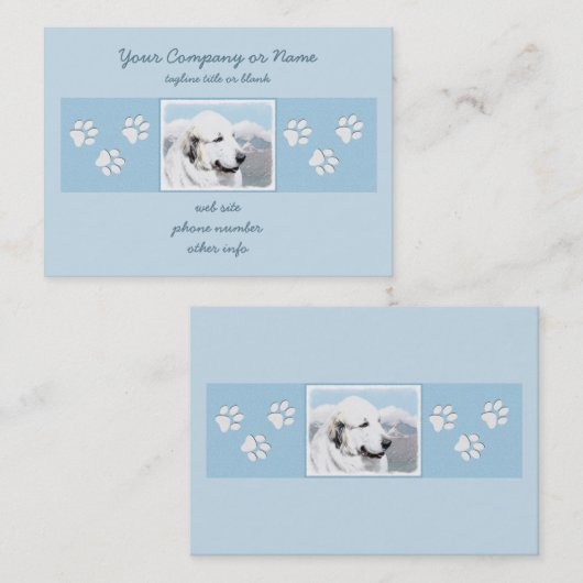 Grote Pyreneeën schilderen - Oorspronkelijke honde Visitekaartje (Voorkant / Achterkant)