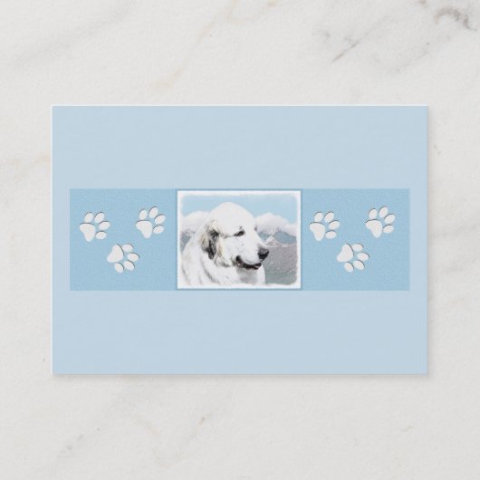 Grote Pyreneeën schilderen - Oorspronkelijke honde Visitekaartje (Achterkant)