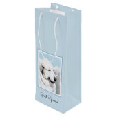 Grote Pyreneeën schilderen - Oorspronkelijke honde Wijn Cadeautas (Achterkant Gekanteld)