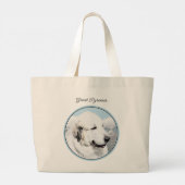Grote Pyreneeën Schilderen Wit Originele Huisdier  Grote Tote Bag (Achterkant)