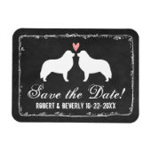 Grote Pyreneeën Silhouetten Bruiloft Save the Date Magneet (Horizontaal)