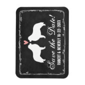 Grote Pyreneeën Silhouetten Bruiloft Save the Date Magneet (Verticaal)