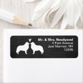 Grote Pyreneeën Silhouetten Liefde Retouradres Etiket (Insitu)