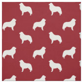 Grote Pyreneeën Silhouettes Red en White Patterned Stof (Swatch)