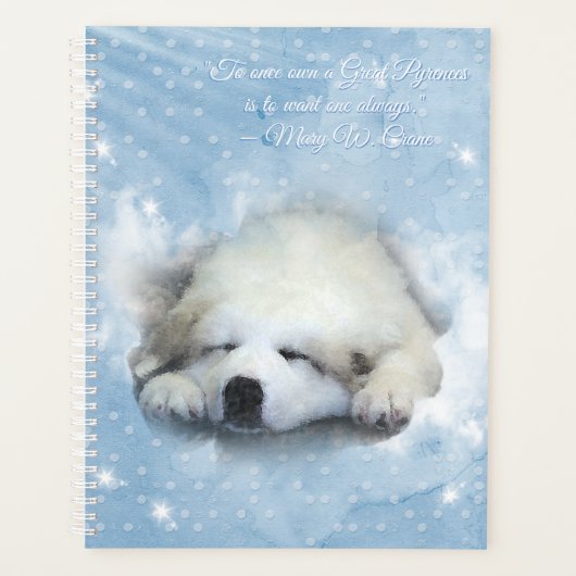 Grote pyreneeën Sleepy Puppy WC Planner (Voorkant)