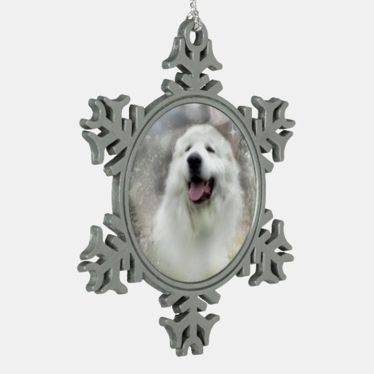 Grote Pyreneeën Snowflake Ornament - Winterontwerp (Links)